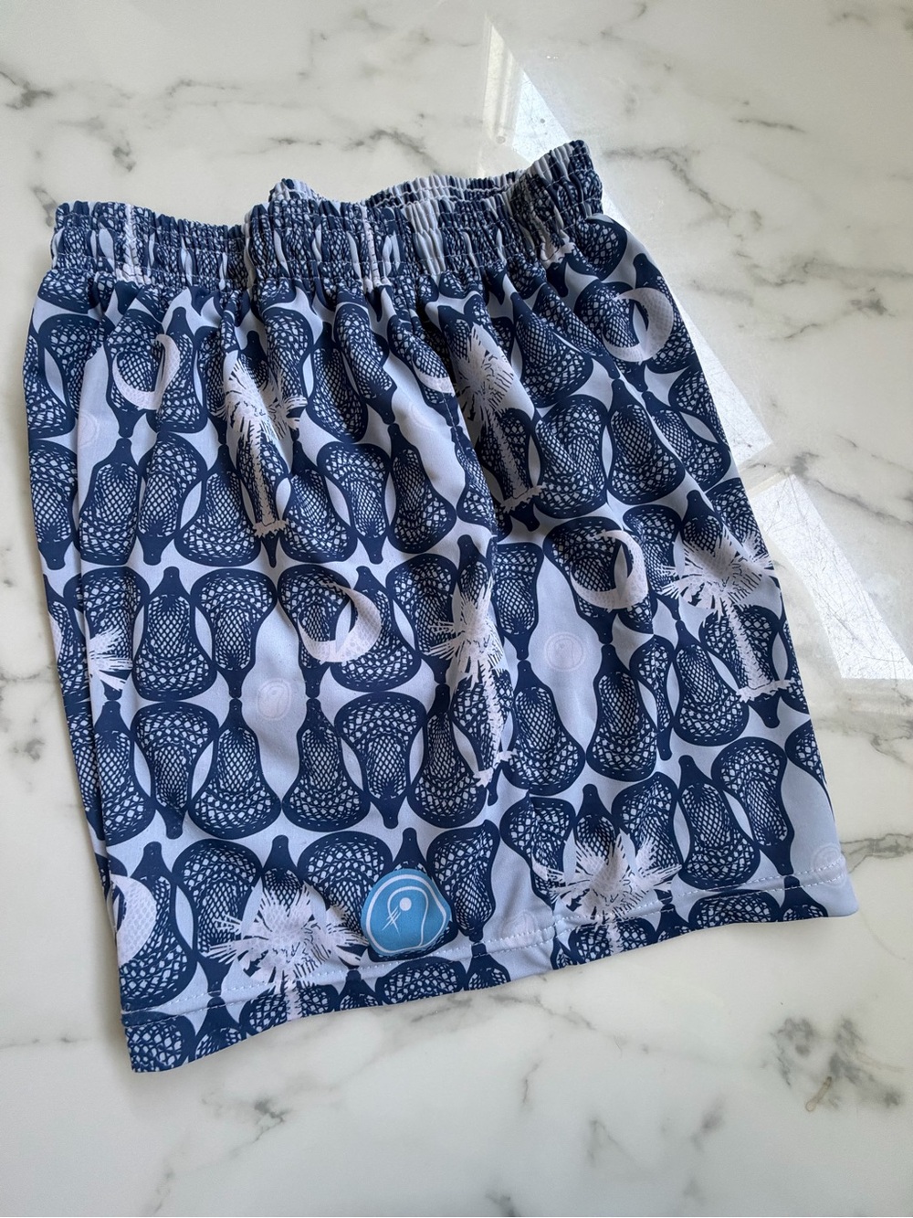 LAX so Hard - Lacrosse Youth Carolina Flag Shorts. XL 10-12